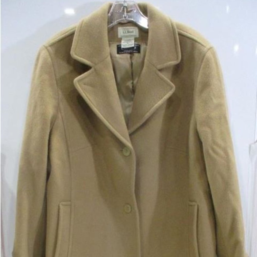 L.L. BEAN | Camel Tan Wool Classic Three-Quarter Coat Sz 1X